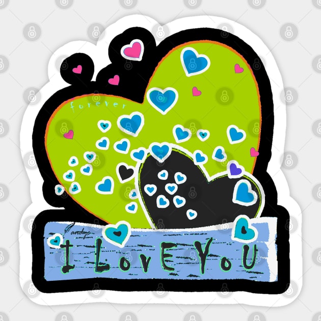 I LOVE YOU GR/B Sticker by ACUANDYC